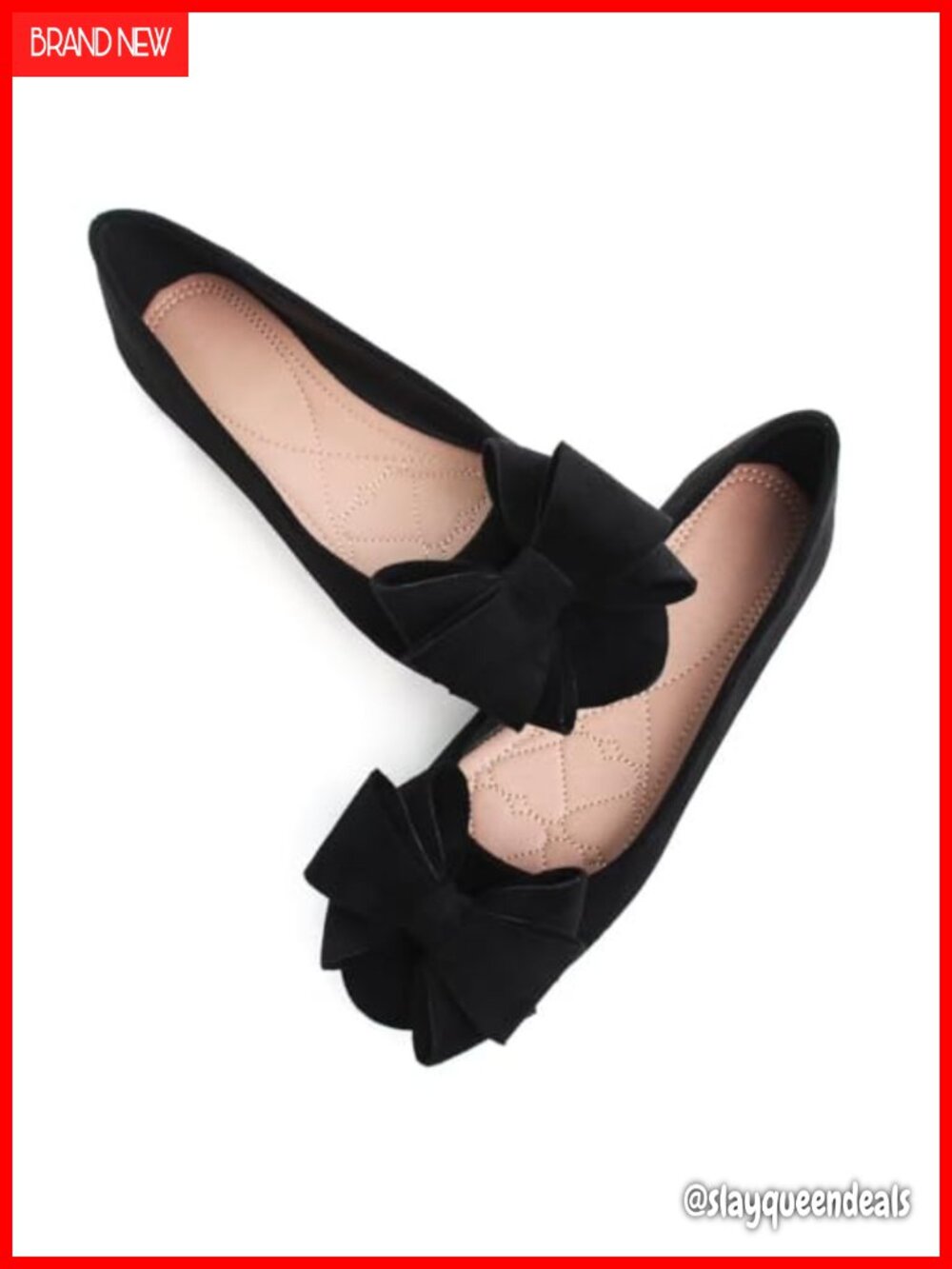 Women Suede Bowknot Pointed Toe Flats Comfort Dress Shoes